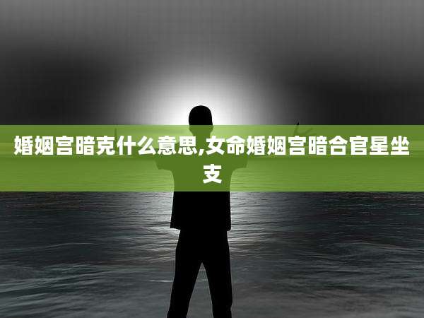 婚姻宫暗克什么意思,女命婚姻宫暗合官星坐支
