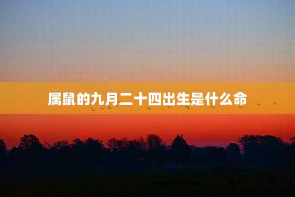 属鼠的九月二十四出生是什么命
