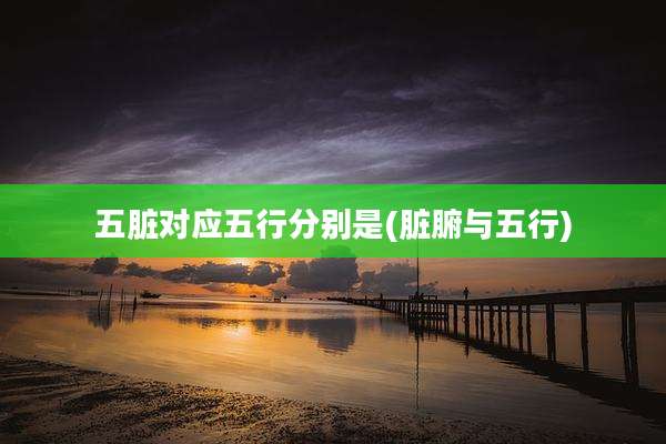 五脏对应五行分别是(脏腑与五行)