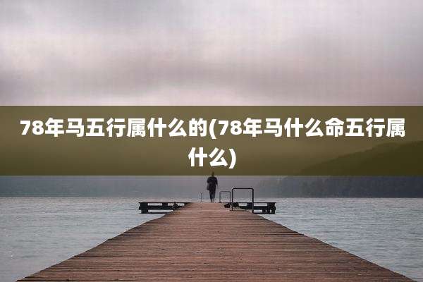 78年马五行属什么的(78年马什么命五行属什么)
