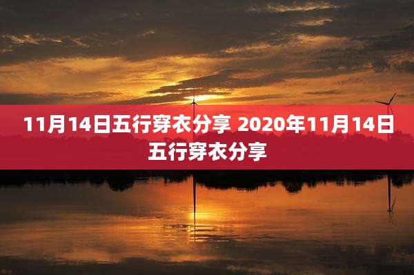 11月14日五行穿衣分享 2020年11月14日五行穿衣分享