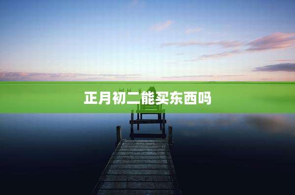 正月初二能买东西吗