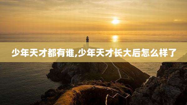 少年天才都有谁,少年天才长大后怎么样了
