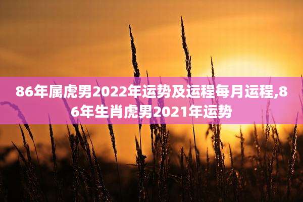 86年属虎男2022年运势及运程每月运程,86年生肖虎男2021年运势