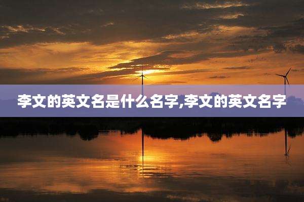 李文的英文名是什么名字,李文的英文名字