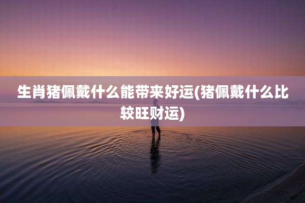 生肖猪佩戴什么能带来好运(猪佩戴什么比较旺财运)