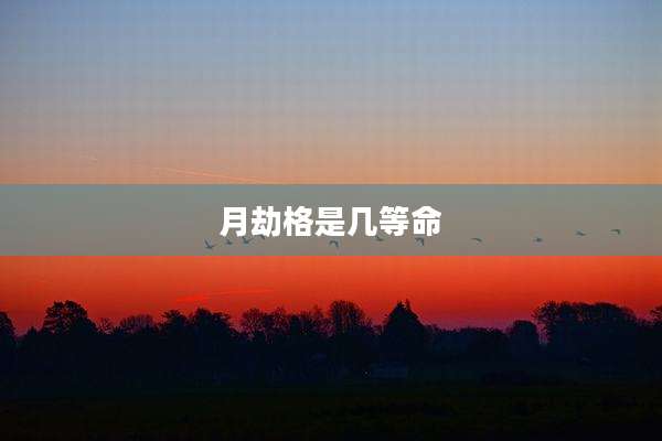 月劫格是几等命