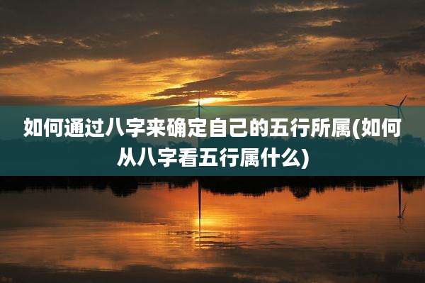 如何通过八字来确定自己的五行所属(如何从八字看五行属什么)