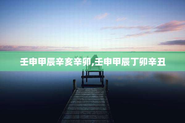 壬申甲辰辛亥辛卯,壬申甲辰丁卯辛丑