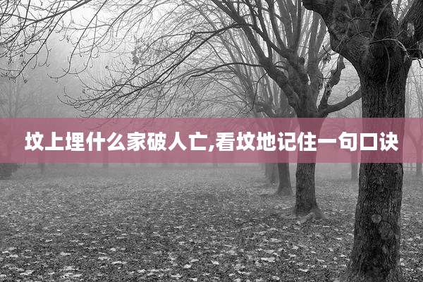 坟上埋什么家破人亡,看坟地记住一句口诀