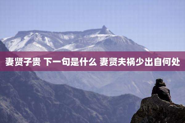妻贤子贵 下一句是什么 妻贤夫祸少出自何处