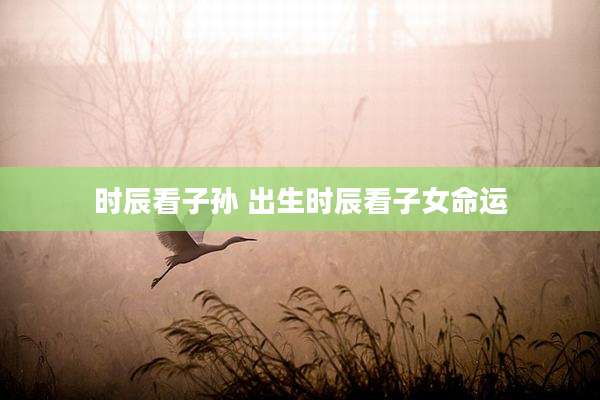 时辰看子孙 出生时辰看子女命运