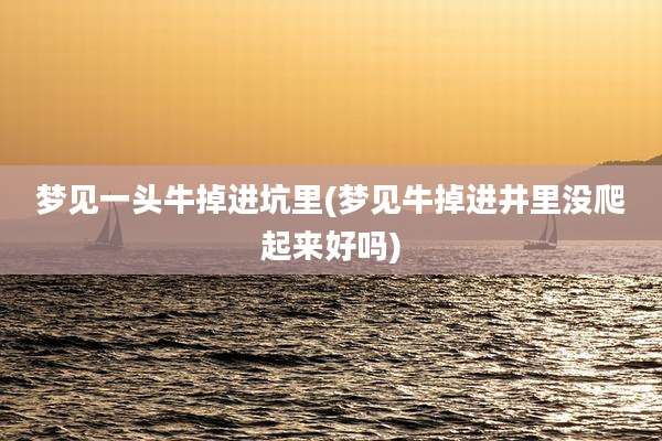 梦见一头牛掉进坑里(梦见牛掉进井里没爬起来好吗)