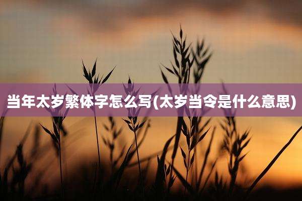 当年太岁繁体字怎么写(太岁当令是什么意思)