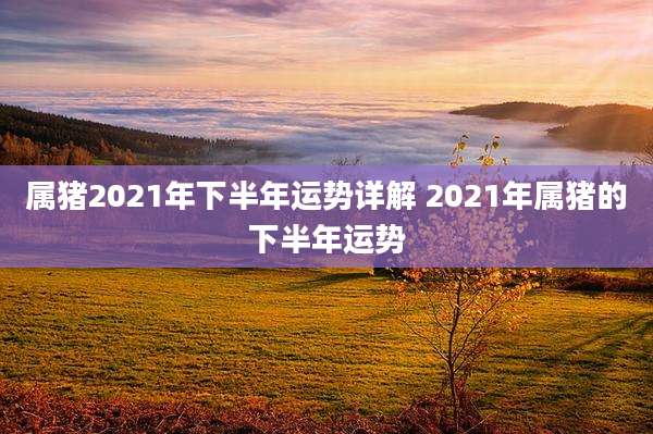 属猪2021年下半年运势详解 2021年属猪的下半年运势
