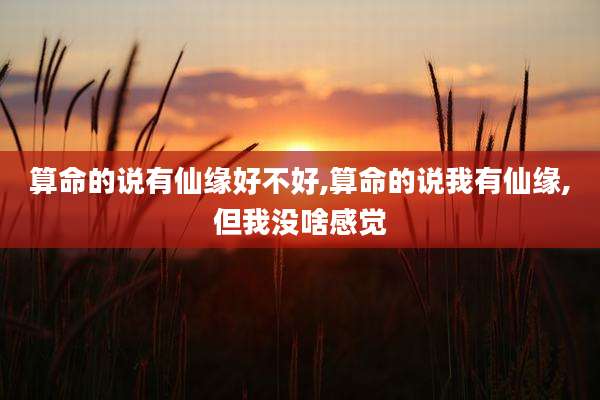 算命的说有仙缘好不好,算命的说我有仙缘,但我没啥感觉