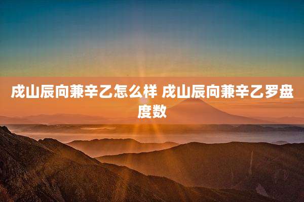 戍山辰向兼辛乙怎么样 戌山辰向兼辛乙罗盘度数