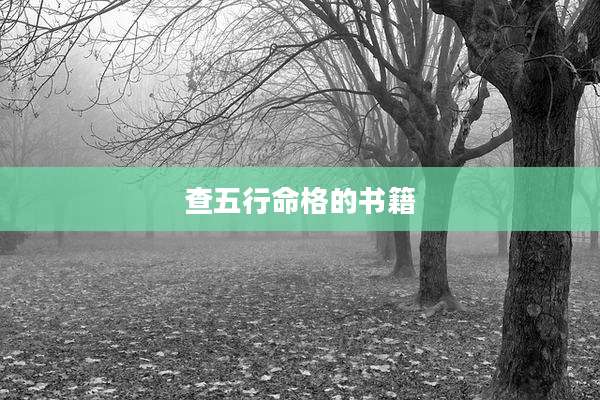 查五行命格的书籍