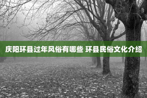 庆阳环县过年风俗有哪些 环县民俗文化介绍