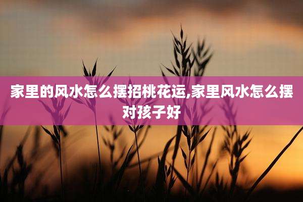 家里的风水怎么摆招桃花运,家里风水怎么摆对孩子好