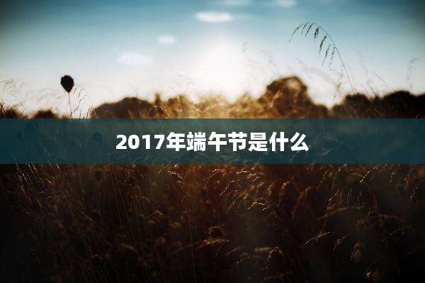 2017年端午节是什么