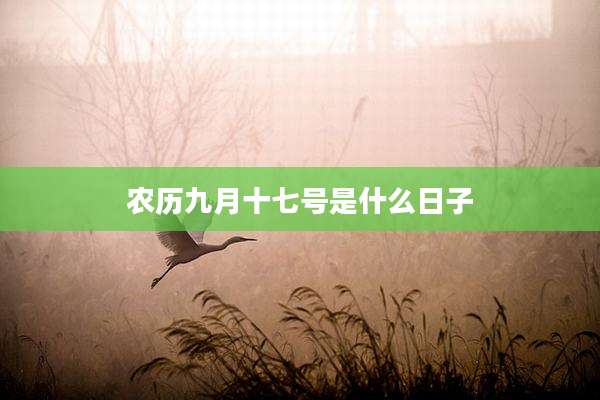 农历九月十七号是什么日子