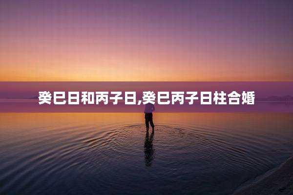 癸巳日和丙子日,癸巳丙子日柱合婚