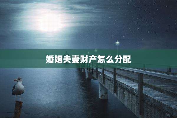 婚姻夫妻财产怎么分配