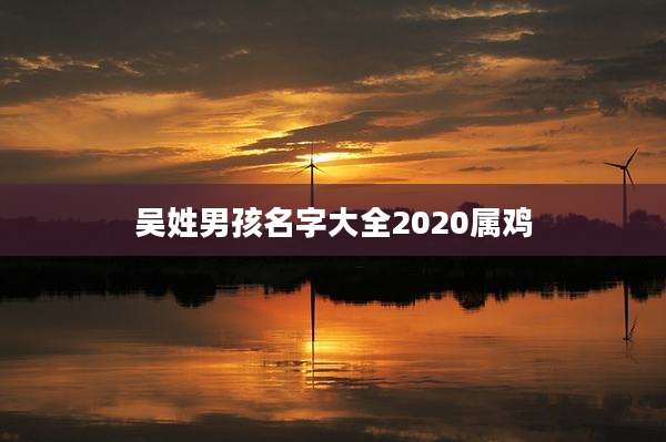 吴姓男孩名字大全2020属鸡