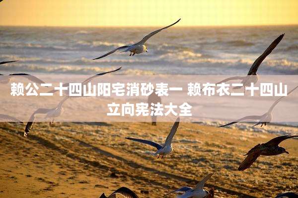 赖公二十四山阳宅消砂表一 赖布衣二十四山立向宪法大全