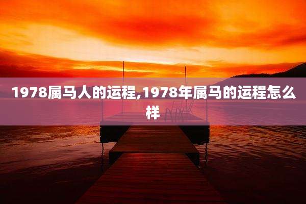 1978属马人的运程,1978年属马的运程怎么样