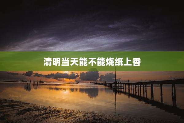 清明当天能不能烧纸上香