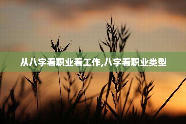 从八字看职业看工作,八字看职业类型