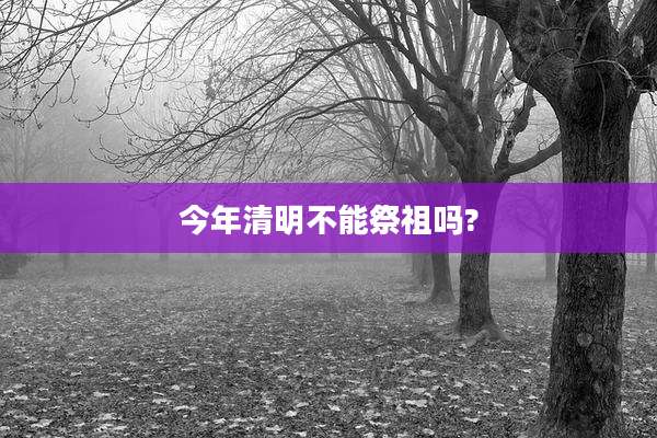 今年清明不能祭祖吗?