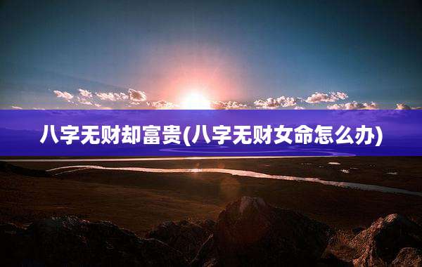 八字无财却富贵(八字无财女命怎么办)