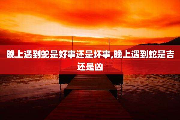 晚上遇到蛇是好事还是坏事,晚上遇到蛇是吉还是凶