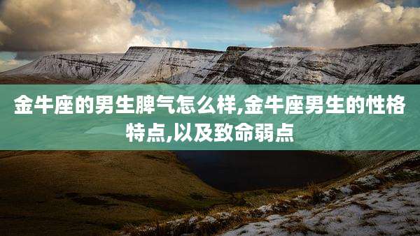 金牛座的男生脾气怎么样,金牛座男生的性格特点,以及致命弱点