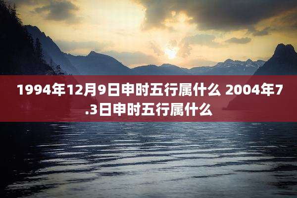 1994年12月9日申时五行属什么 2004年7.3日申时五行属什么