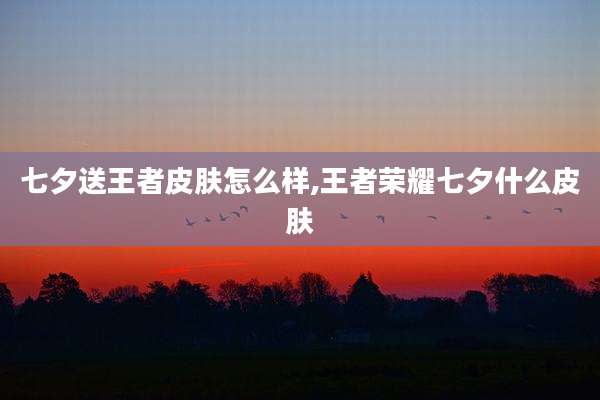 七夕送王者皮肤怎么样,王者荣耀七夕什么皮肤