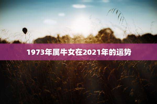 1973年属牛女在2021年的运势
