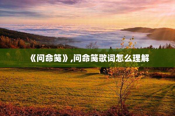 《问命笺》,问命笺歌词怎么理解