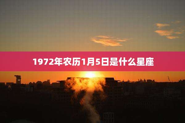 1972年农历1月5日是什么星座