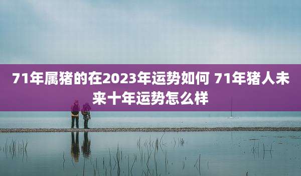 71年属猪的在2023年运势如何 71年猪人未来十年运势怎么样