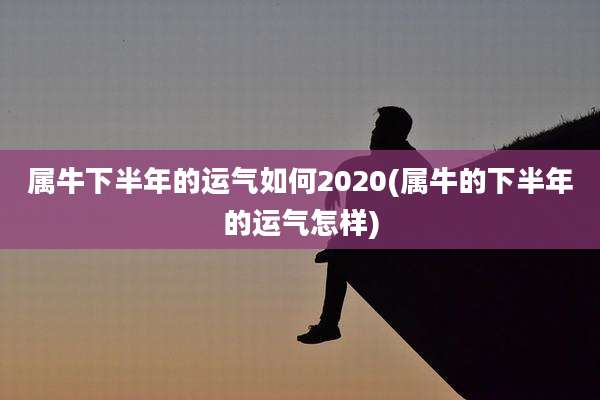 属牛下半年的运气如何2020(属牛的下半年的运气怎样)