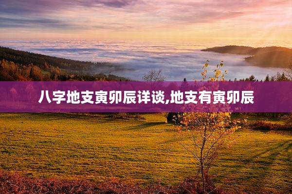 八字地支寅卯辰详谈,地支有寅卯辰