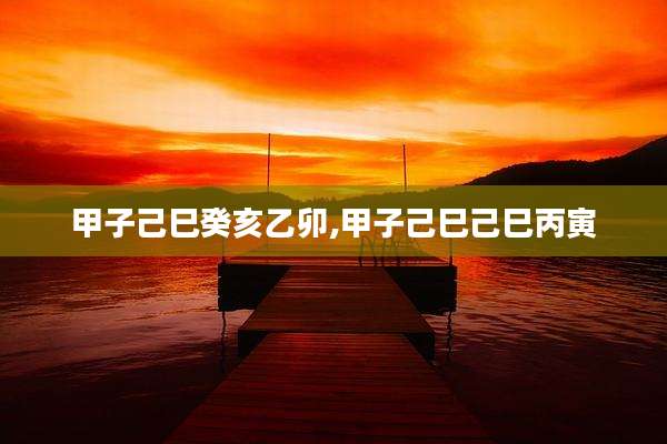 甲子己巳癸亥乙卯,甲子己巳己巳丙寅