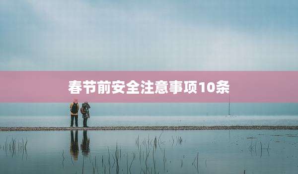 春节前安全注意事项10条