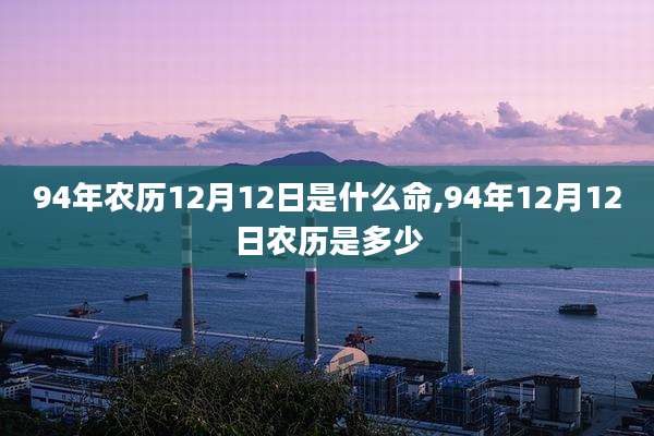 94年农历12月12日是什么命,94年12月12日农历是多少