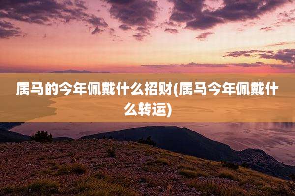 属马的今年佩戴什么招财(属马今年佩戴什么转运)