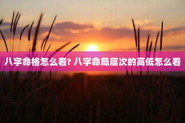 八字命格怎么看? 八字命局层次的高低怎么看